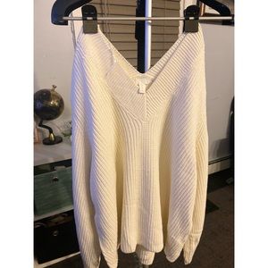 H&M White V-neck Sweater